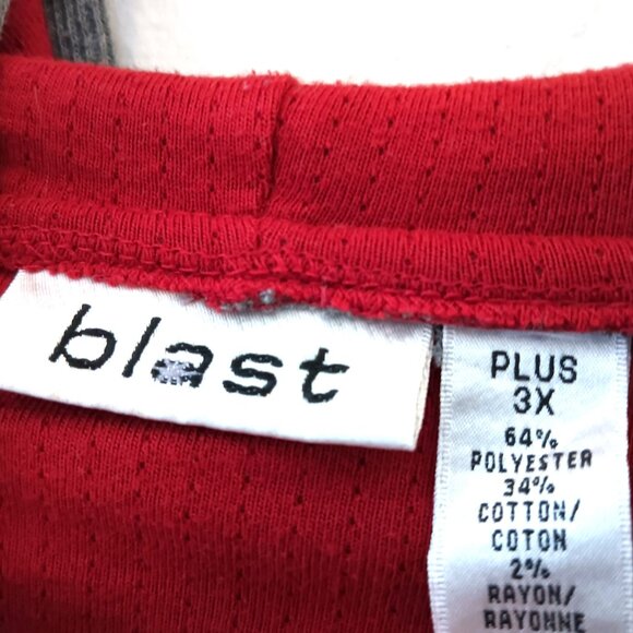 Vintage 90's Y2K Blast Plus 3X Grey & Red Zip Up Skater Grunge Hoodie - Picture 3 of 5